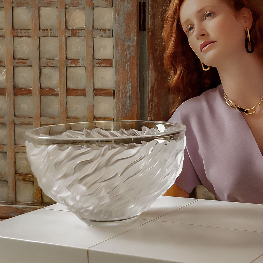 Lalique Fourrure Bowl in Clear Crystal