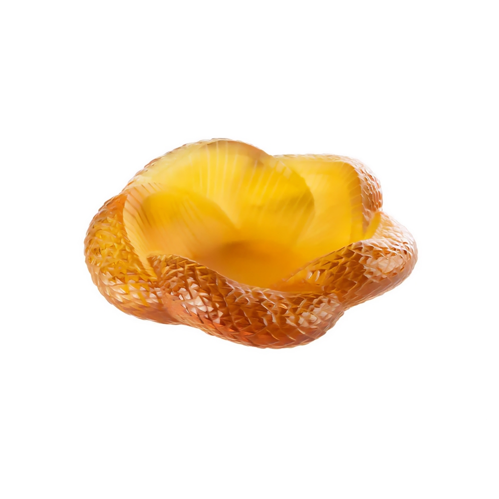 Lalique Serpent Bowl in Amber Crystal