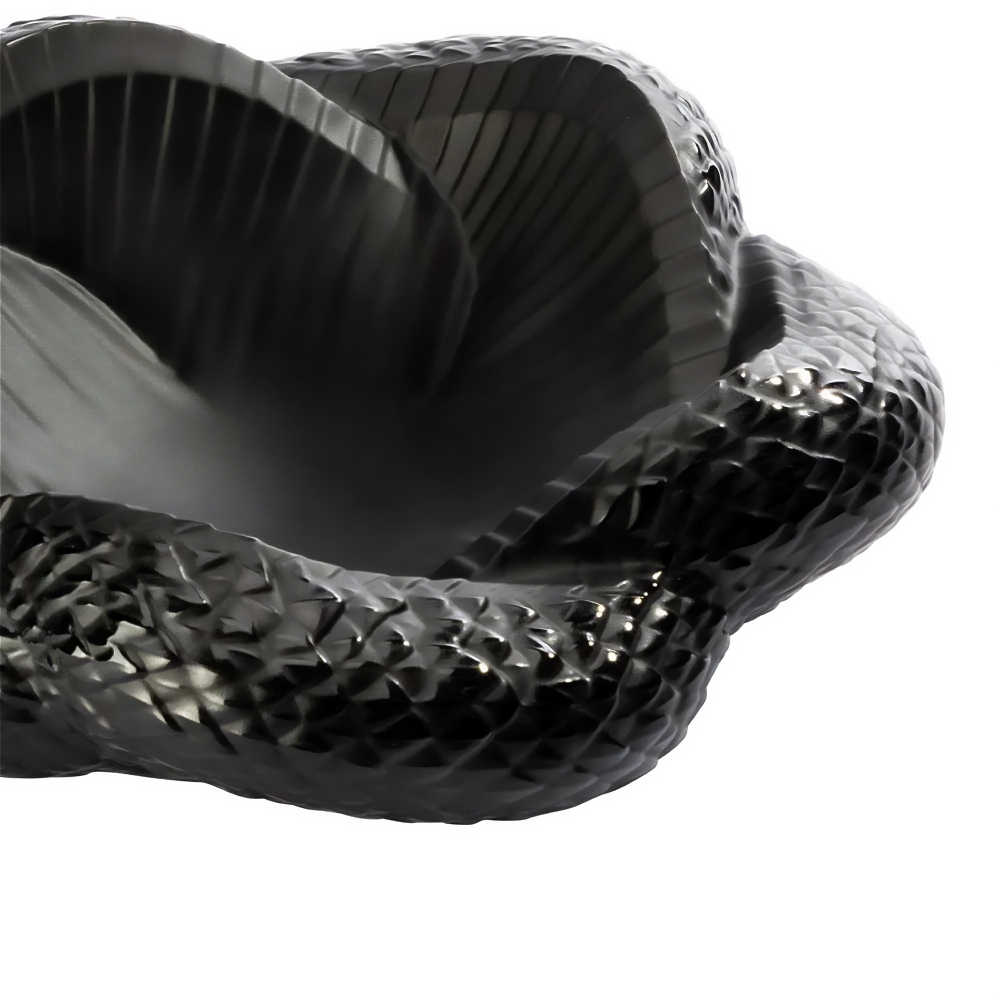 Lalique Ciotola Serpent in Cristallo Nero