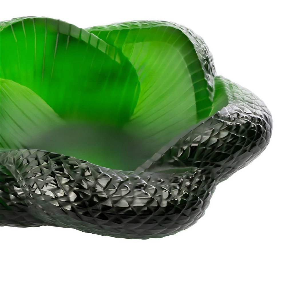 Lalique Ciotola in cristallo verde amazzonico Serpent