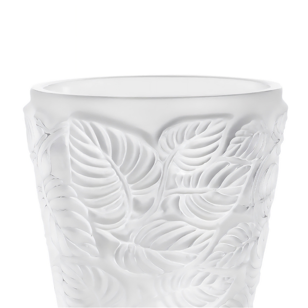 Lalique Feuilles Candle Holder in Clear Crystal