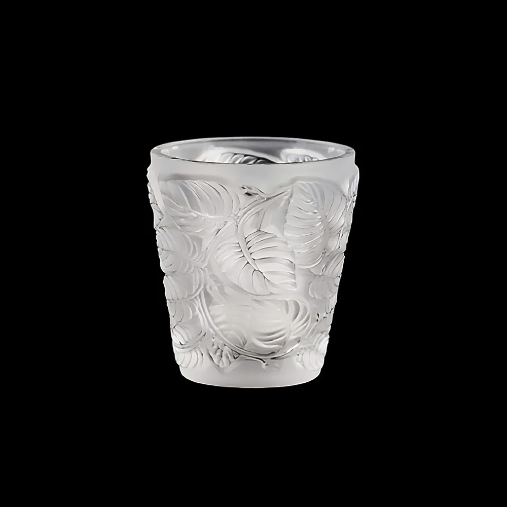 Lalique Portacandele Feuilles in Cristallo Trasparente