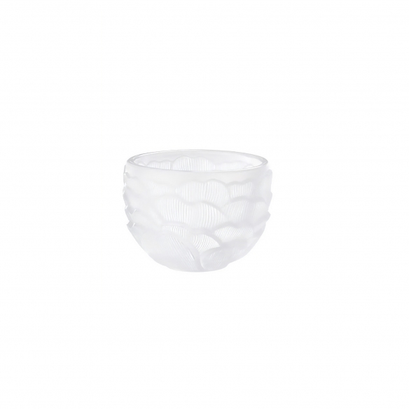 Lalique Pivoine Candle Holder in Clear Crystal