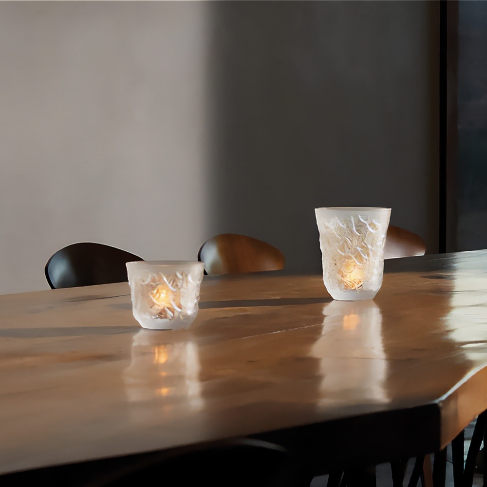 Lalique Portacandele Grand-Duc Small in Cristallo Trasparente