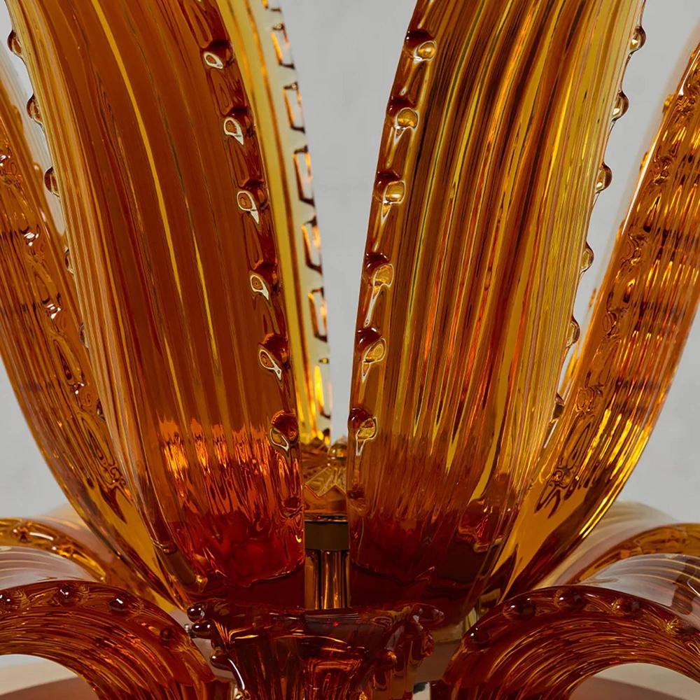 Lalique Cactus Coffee Table in Amber Crystal