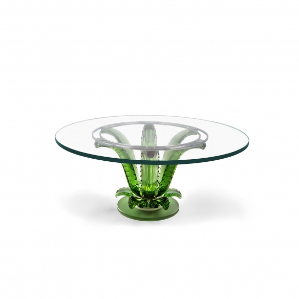 Lalique Cactus Coffee Table in Green Crystal