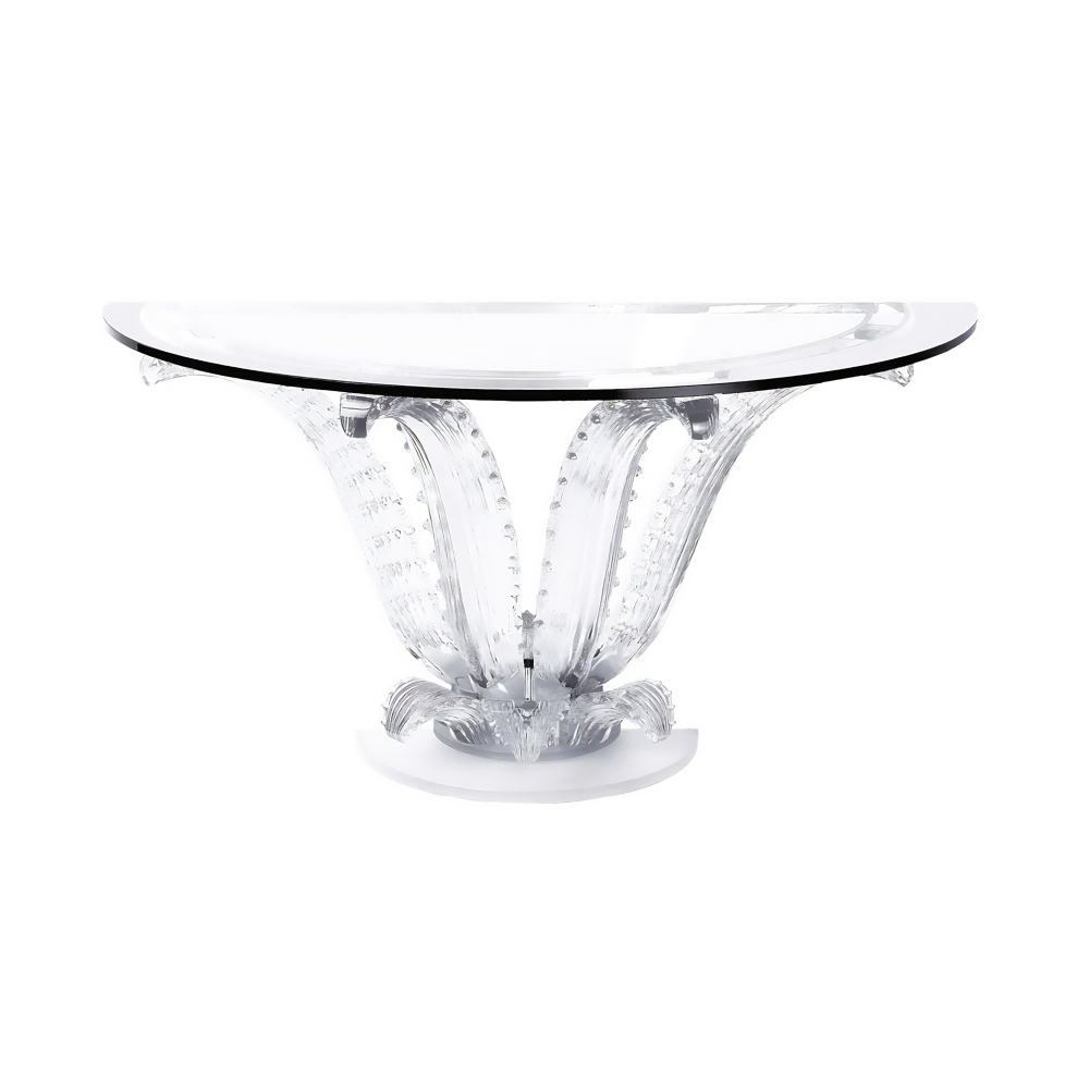 Lalique Consolle Mezzaluna Cactus in Cristallo Trasparente