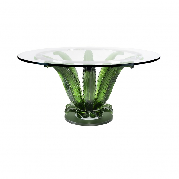 Lalique Tavolo Rotondo Cactus in Cristallo Verde