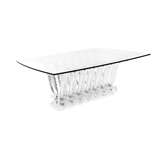 Lalique Cactus Rectangular Table in Clear Crystal