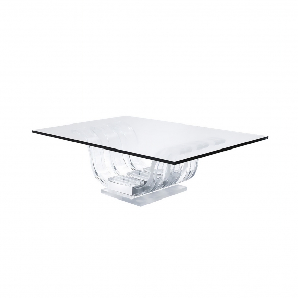 Lalique Tavolino Perles d'Eau in Cristallo Trasparente