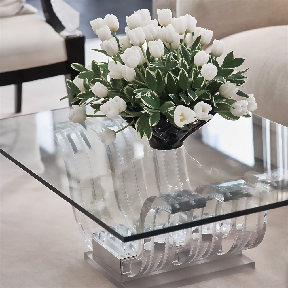 Lalique Perles dEau Coffee Table in Clear Crystal