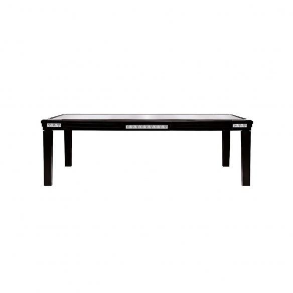 Lalique Consolle curva in cristallo trasparente, laccato nero Raisins