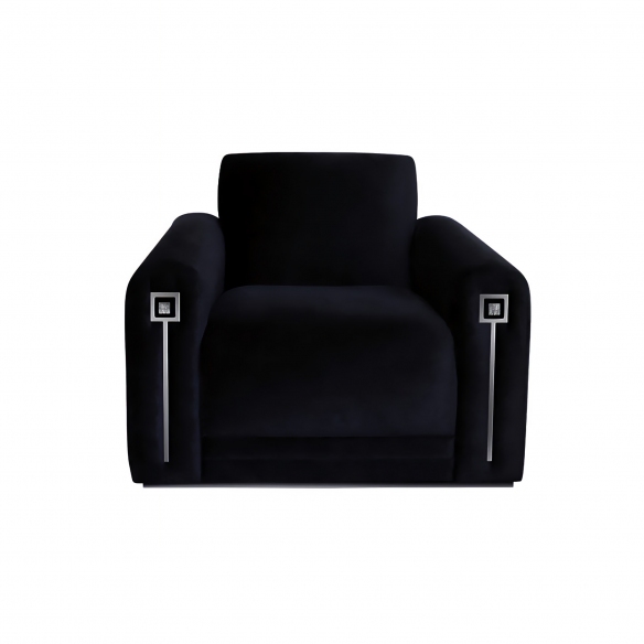 Lalique Poltroncina  in cristallo trasparente, laccato nero e seta avorio Victoire