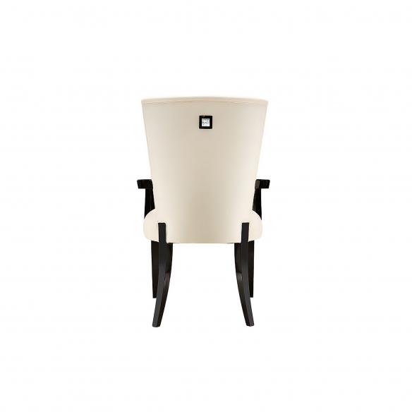 Lalique Poltroncina  in cristallo trasparente, laccato nero e seta avorio Victoire