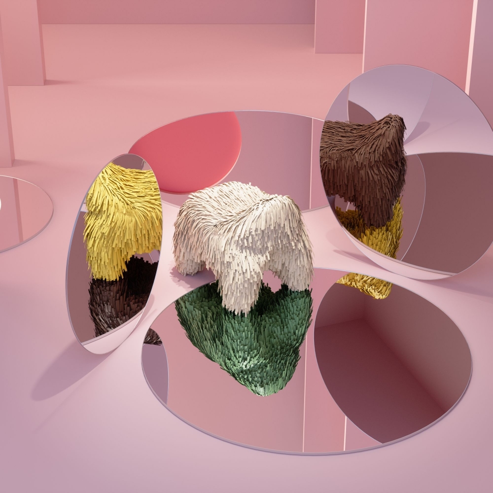 Scarlet Splendour Pouf Puppy - Forest Collection