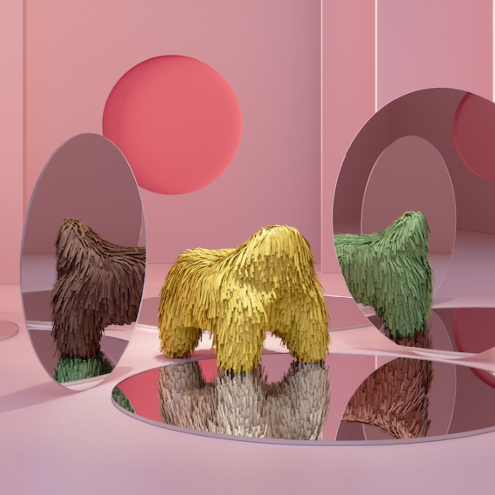 Scarlet Splendour Pouf Puppy - Forest Collection