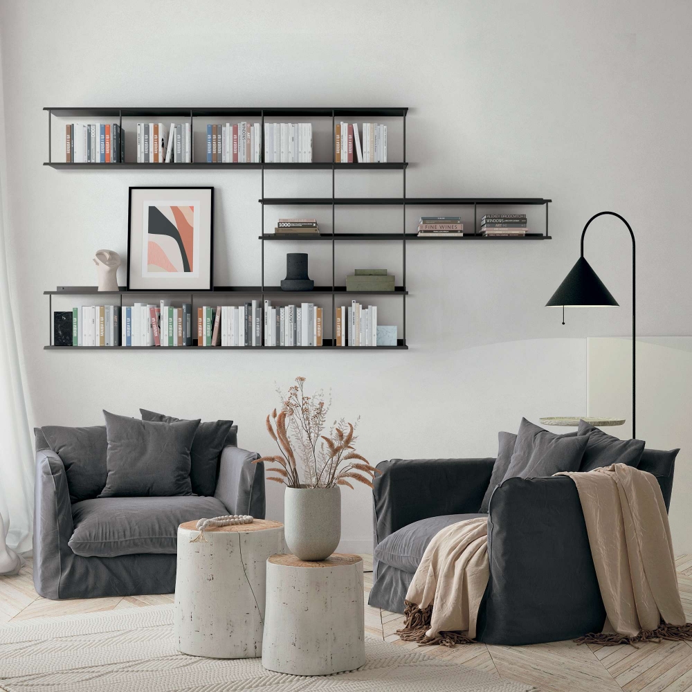 Caos Creativo Libreria All-Over 121,8x248 cm Antracite