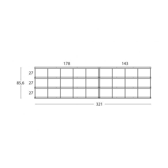 Caos Creativo Libreria All-Over 85,6x321 cm Antracite