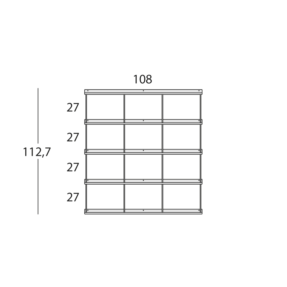 Caos Creativo Libreria All-Over 108x112,7 cm Antracite
