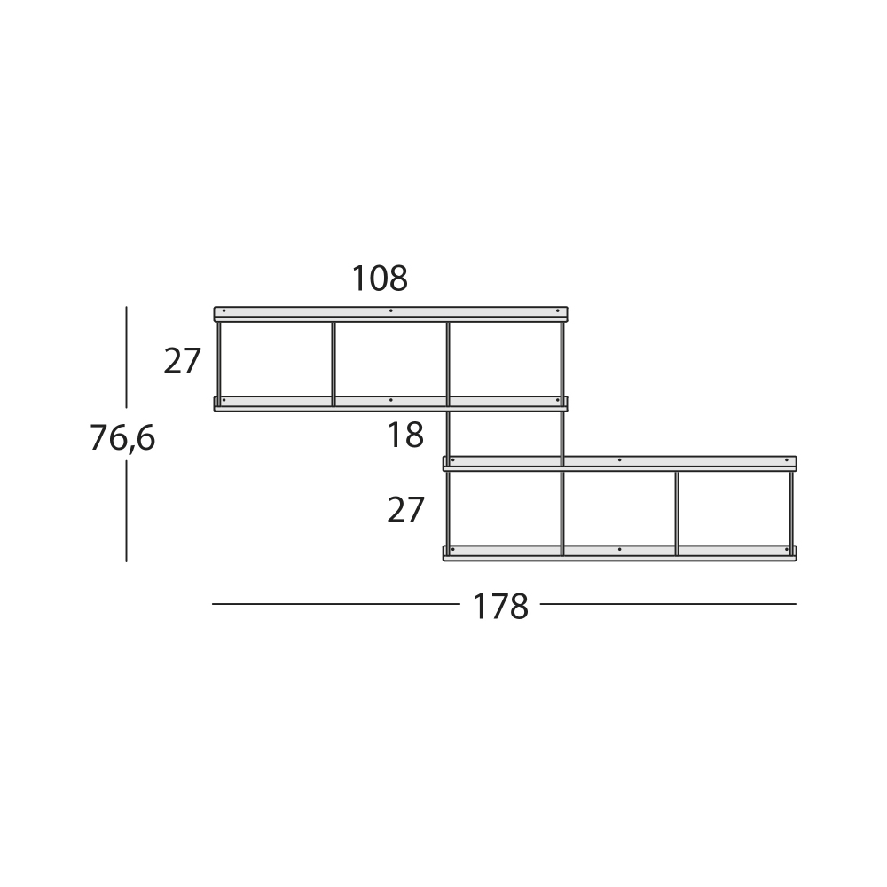 Caos Creativo All-Over Bookcase 108x76.6 cm Anthracite