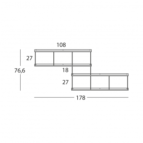 Caos Creativo Libreria All-Over 108x76,6 cm Antracite