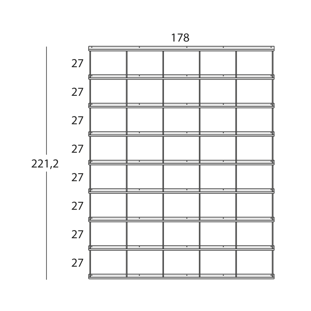 Caos Creativo Libreria All-Over 178x221,2 cm Laccato bianco