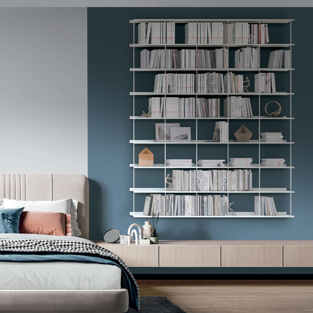 Caos Creativo Libreria All-Over 178x221,2 cm Laccato bianco