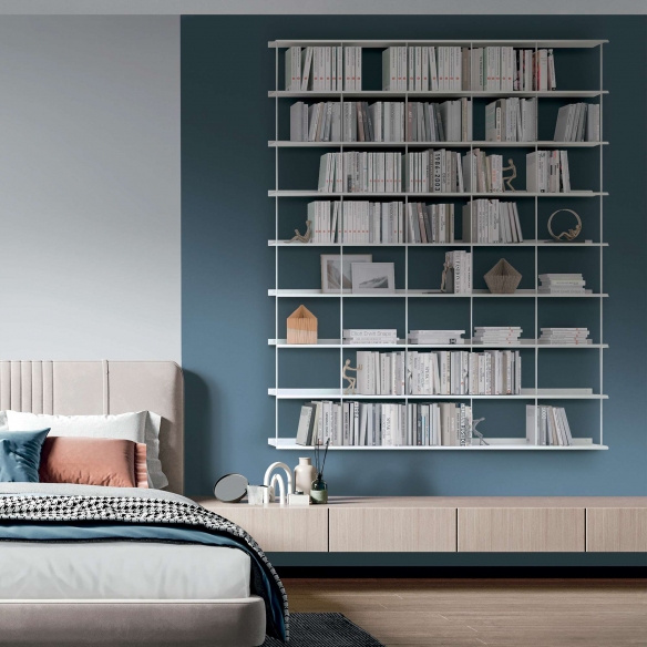 Caos Creativo Libreria All-Over 178x221,2 cm Laccato bianco