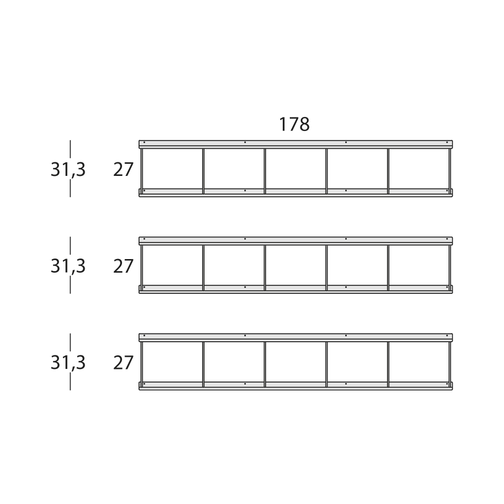 Caos Creativo All-Over Anthracite Bookcase - Composition 15