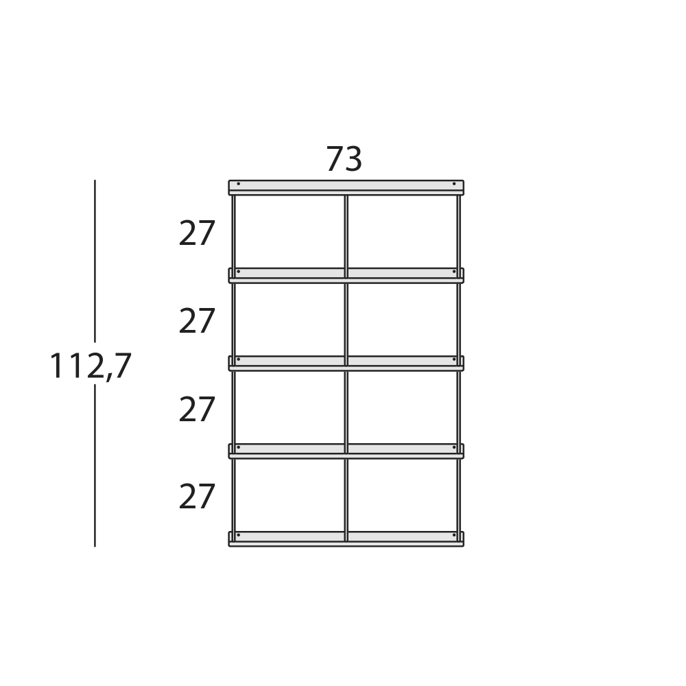 Caos Creativo Libreria All-Over 73x112,7 cm Antracite