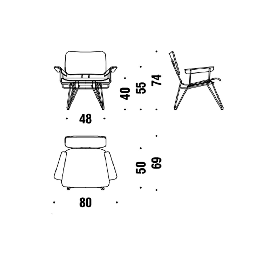 Diesel with Moroso Overdyed padded armchair