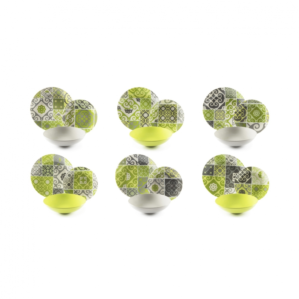 Excelsa Servizio 18 Piatti Maiolica