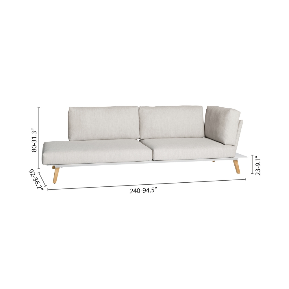 Diphano Divano Link 02 240x92 cm - Bracciolo a destra