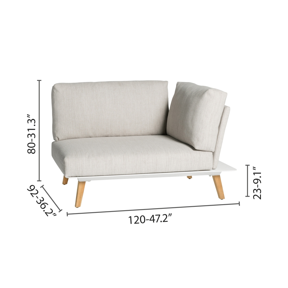 Diphano Link left corner seat 120 cm with cushions