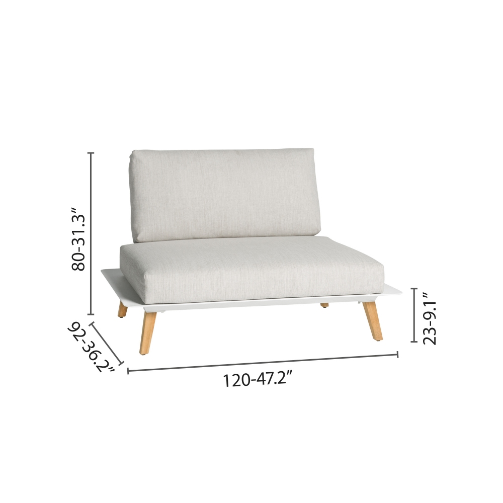 Diphano Link 02 end seat 120 cm with cushions