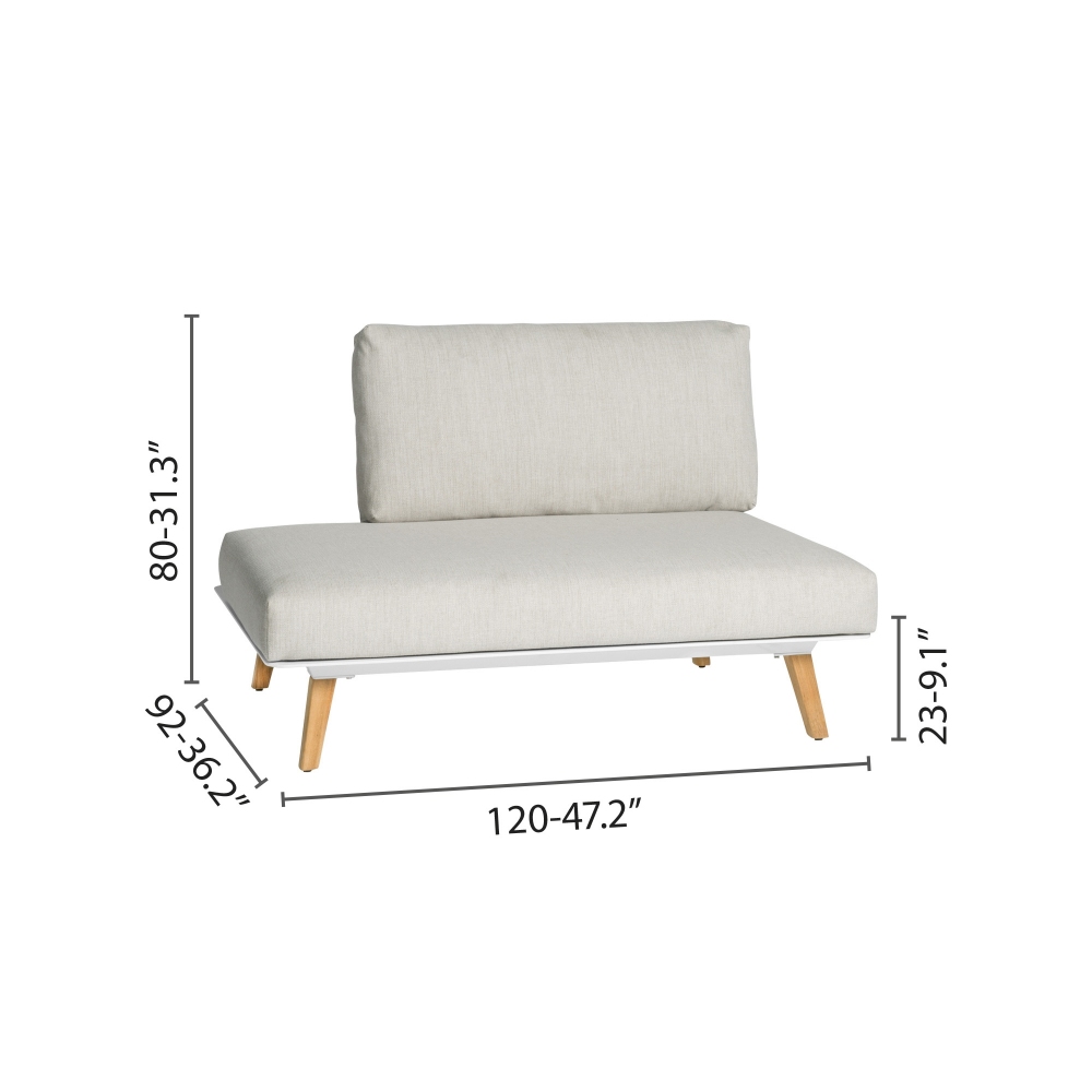 Diphano Link 01 right end seat 120 cm with cushions
