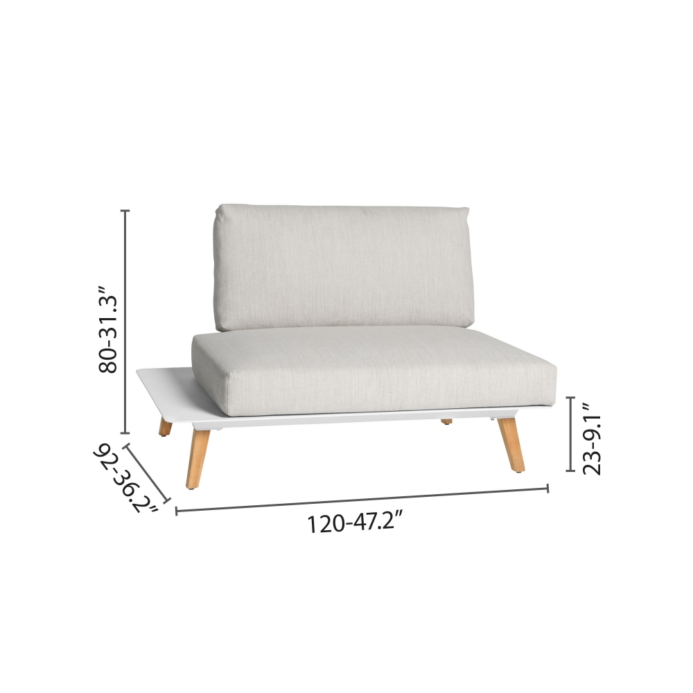 Diphano Link 02 right end seat 120 cm with cushions
