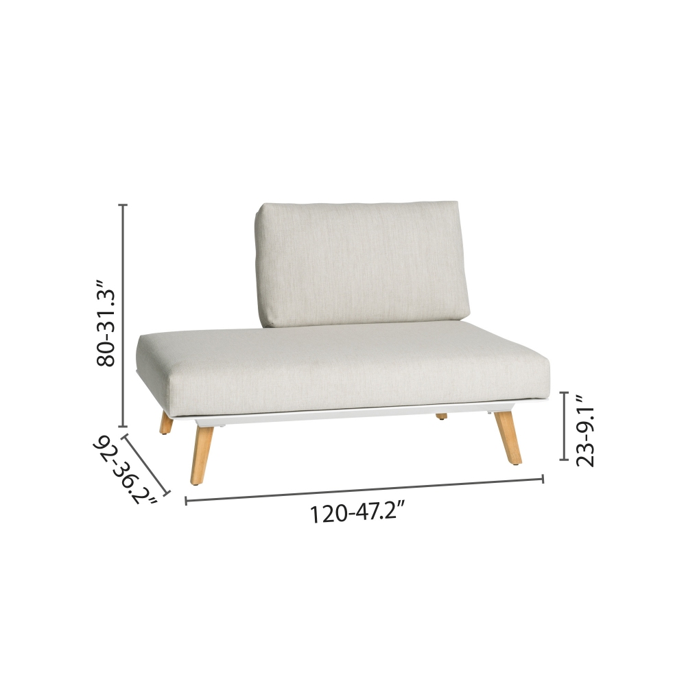 Diphano Link 03 right end seat 120 cm with cushions