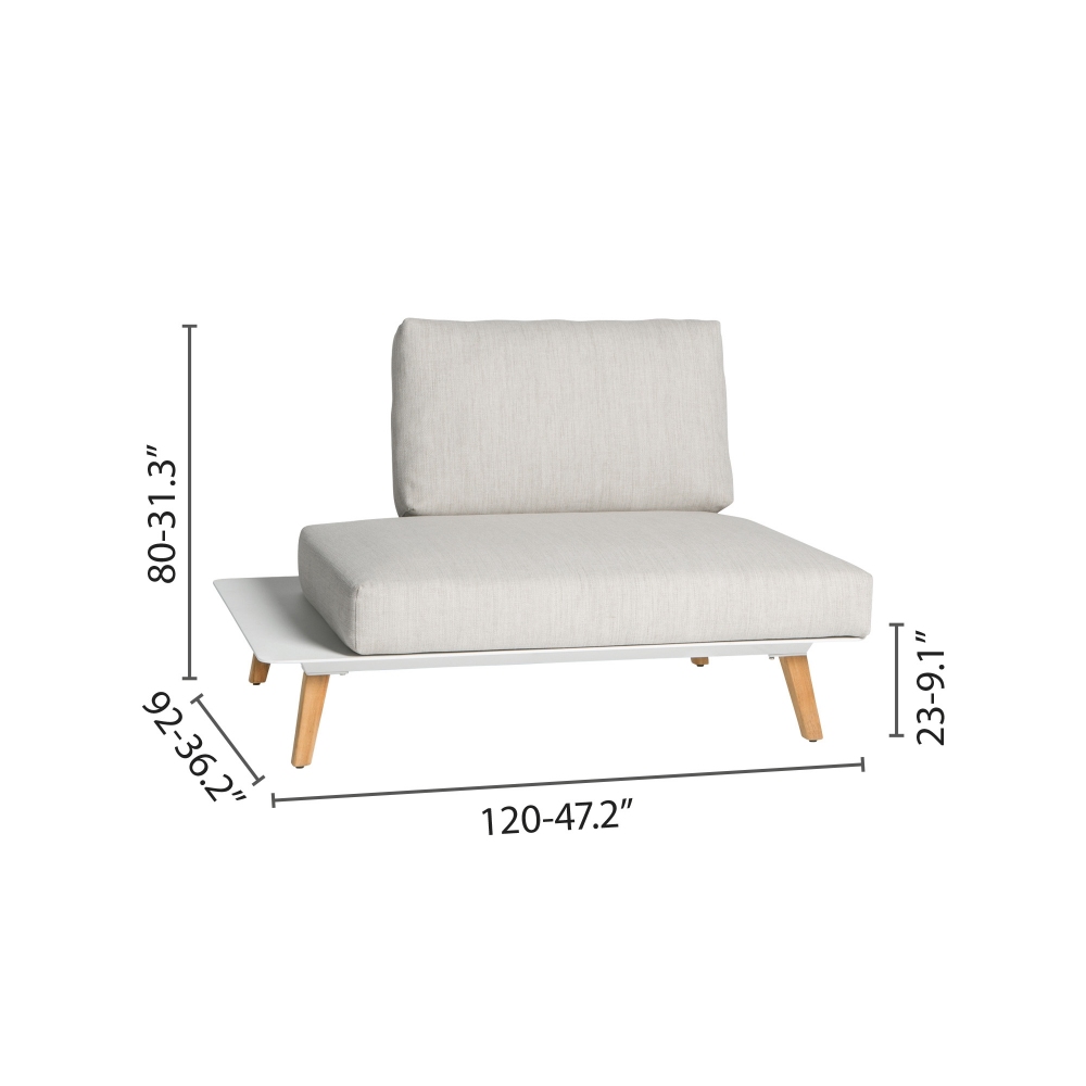 Diphano Link 04 right end seat 120 cm with cushions