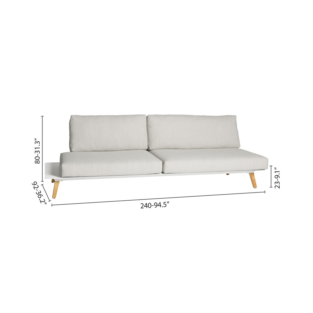 Diphano Link 02 right end seat 240 cm with cushions