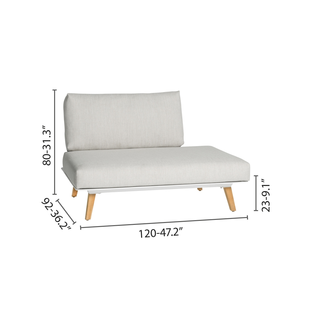 Diphano Link 01 left end seat 120 cm with cushions