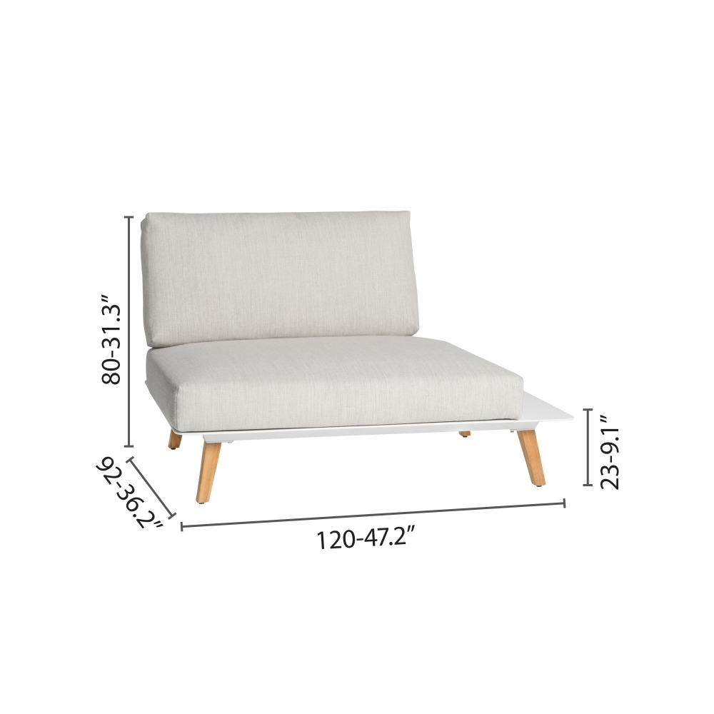 Diphano Link 02 left end seat 120 cm with cushions