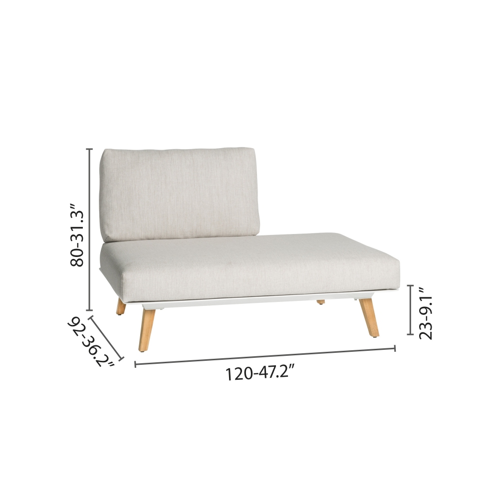 Diphano Link 03 left end seat 120 cm with cushions