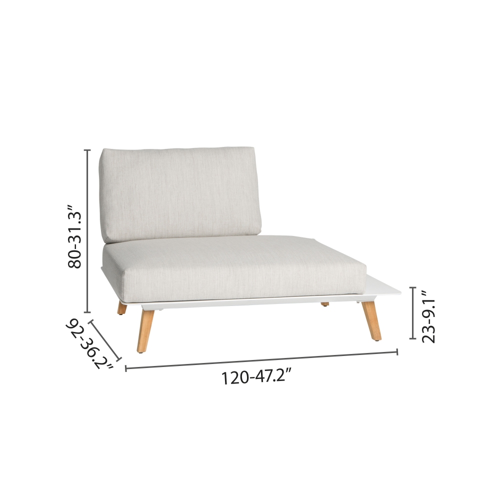 Diphano Link 04 left end seat 120 cm with cushions