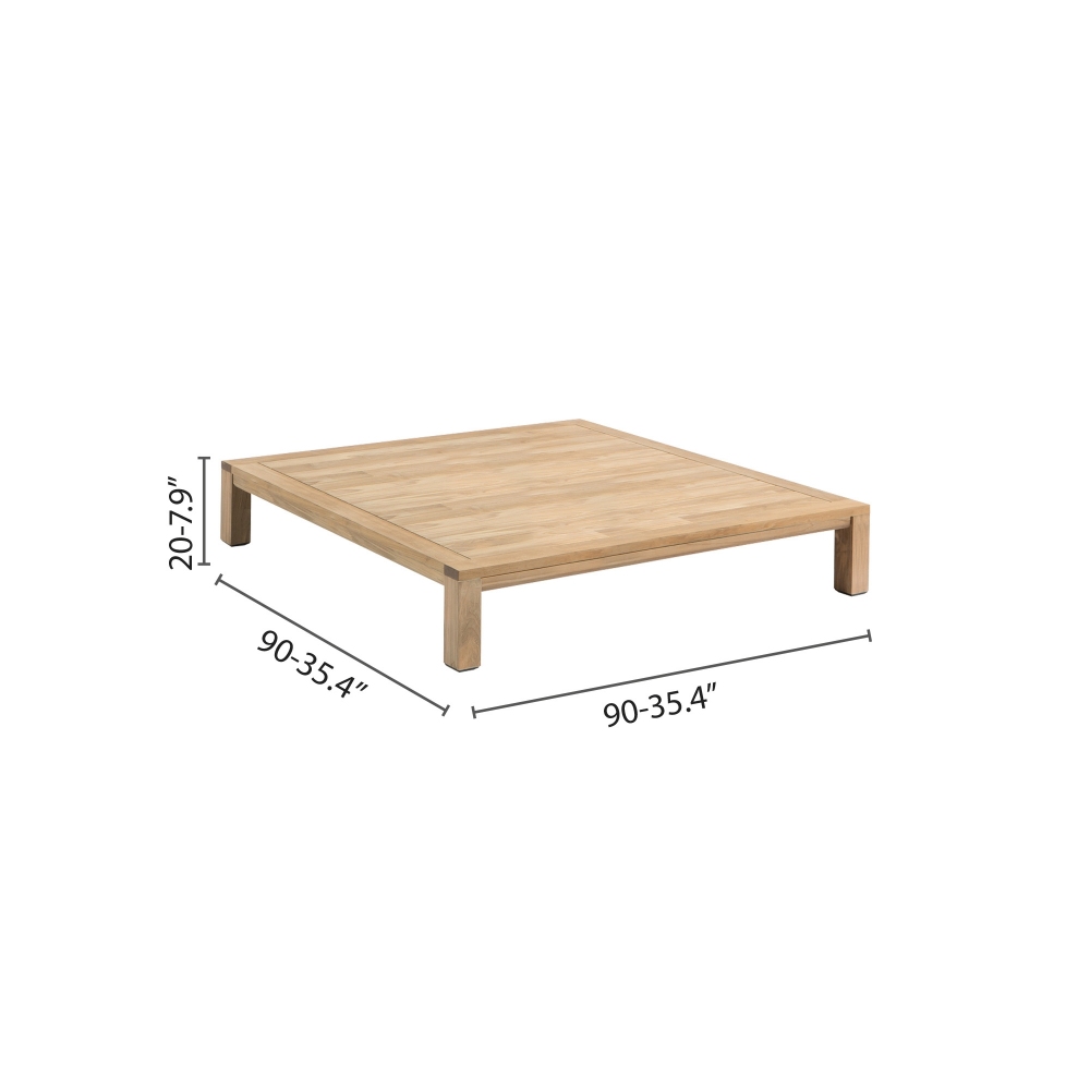 Diphano Tavolo in legno 90x90 h 20 cm Natural