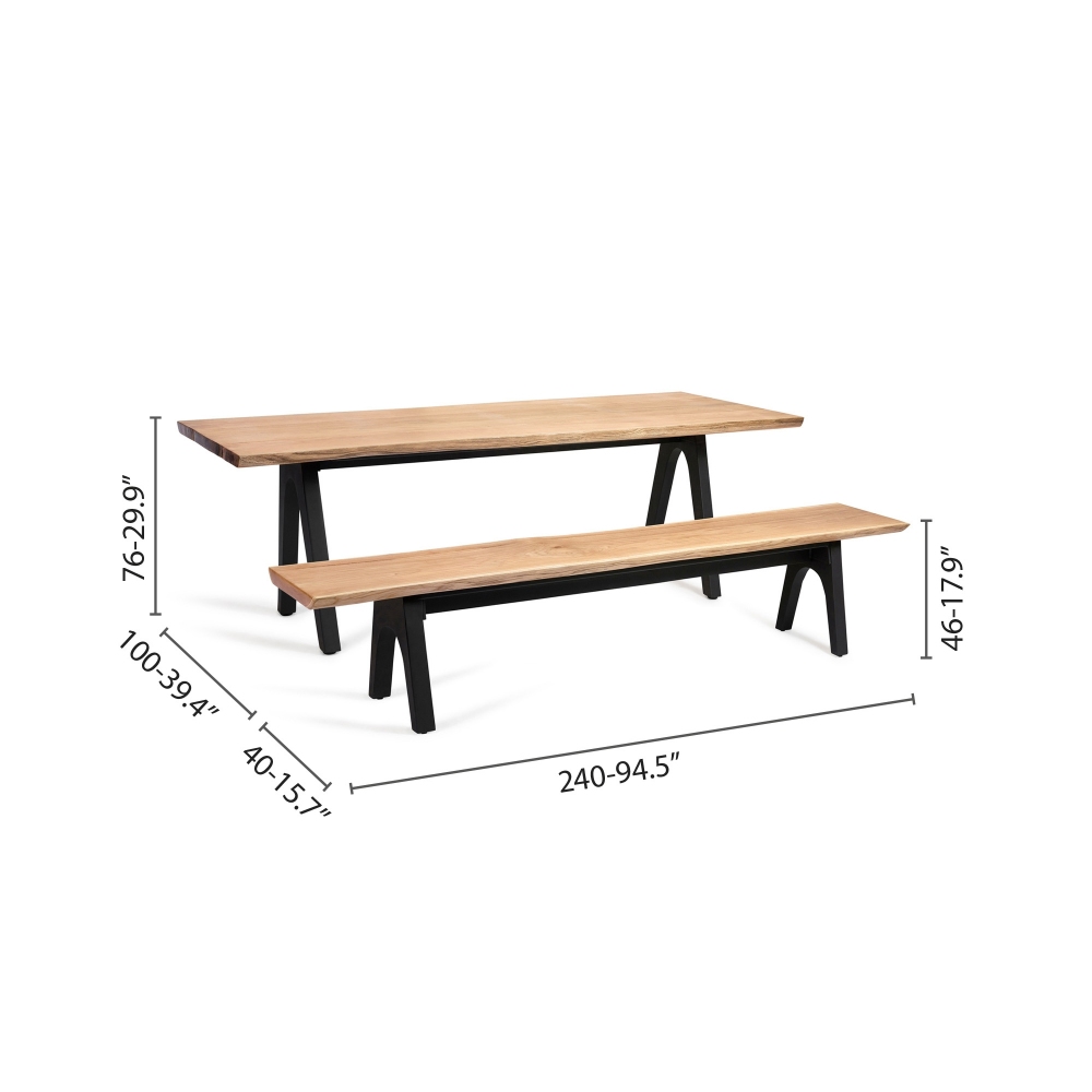 Diphano Pure Table 240x100 cm plus bench 240x40 cm