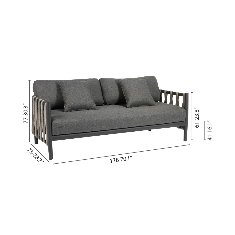 Diphano Switch Rope 2.5 seater sofa with cushions