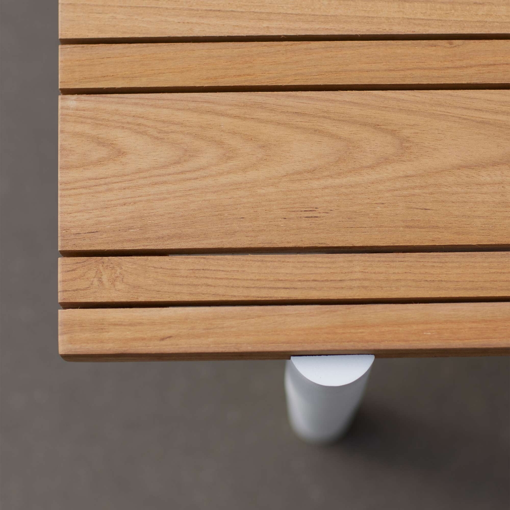 Diphano Switch Fabric coffee table 140x62 cm 37h cm with Teak top