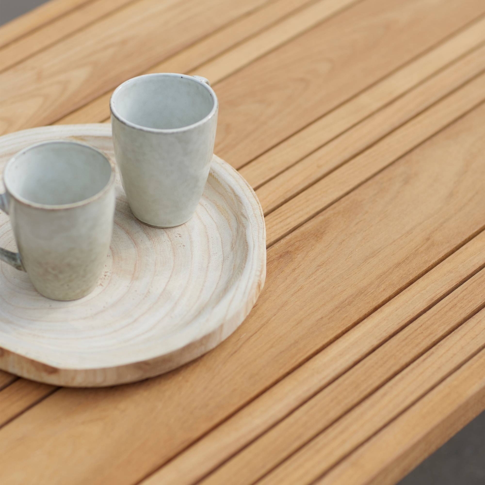 Diphano Switch Fabric coffee table 140x62 cm 37h cm with Teak top