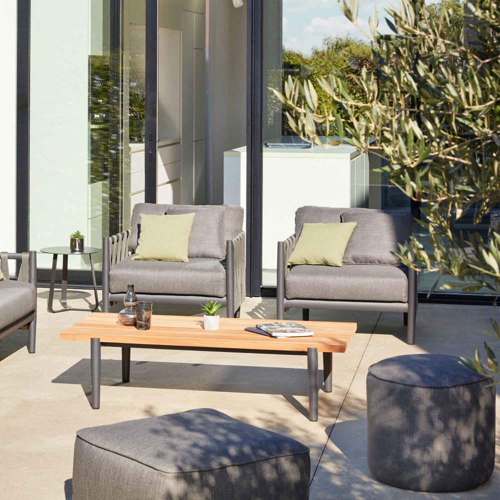 Diphano Switch Rope coffee table with Teak top